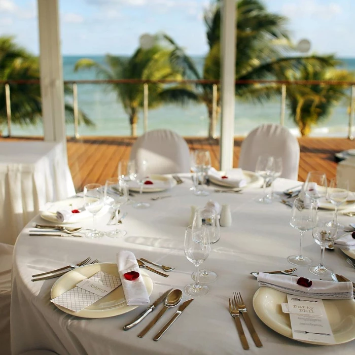 Ceremony decor on the restaurant at Blue Diamond Luxury Boutique