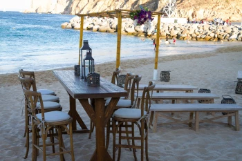 Ceremony and cocktail party on the beach at Breathless Cabo San Lucas Resort and Spa