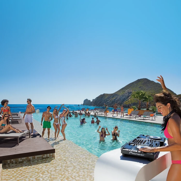 Pool party on the main pool at Breathless Cabo San Lucas Resort and Spa