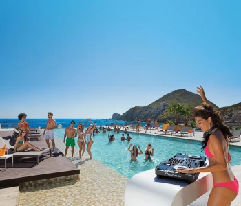 Pool party on the main pool at Breathless Cabo San Lucas Resort and Spa