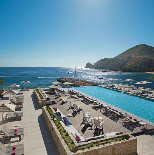 Panoramic view of the pool at Breathless Cabo San Lucas Resort and Spa