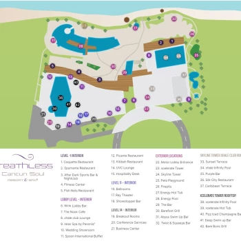 Resort map of breathless cancun soul resort and spa