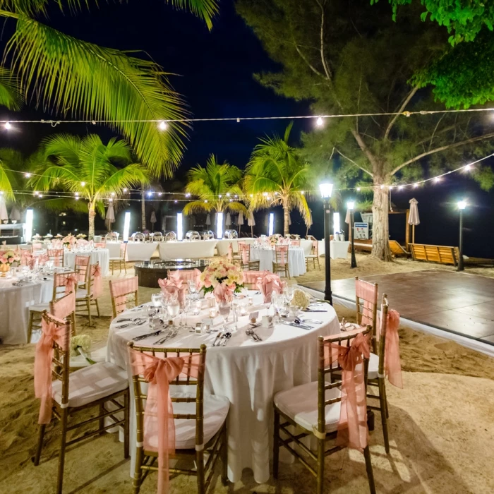 Reception dinner in the breathless beach club at Breathless Montego Bay