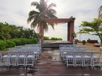 Ceremony decor in the wedding gazebo at Breathless Montego Bay