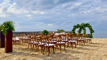 Ceremony decor in the barracuda beach at Breathless Montego Bay