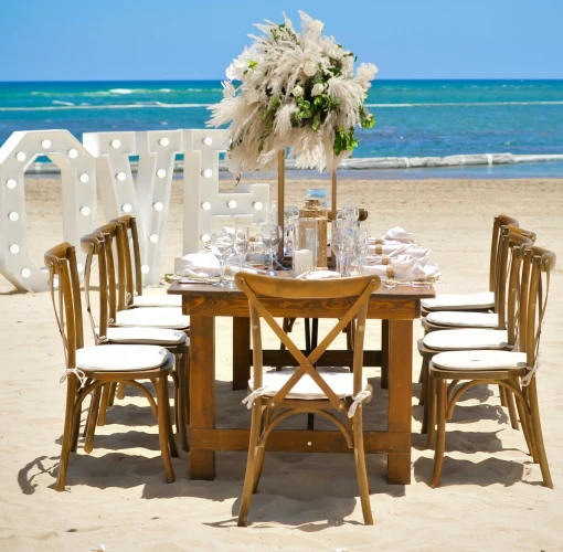 Dinner reception on the beach at Breathless Punta Cana