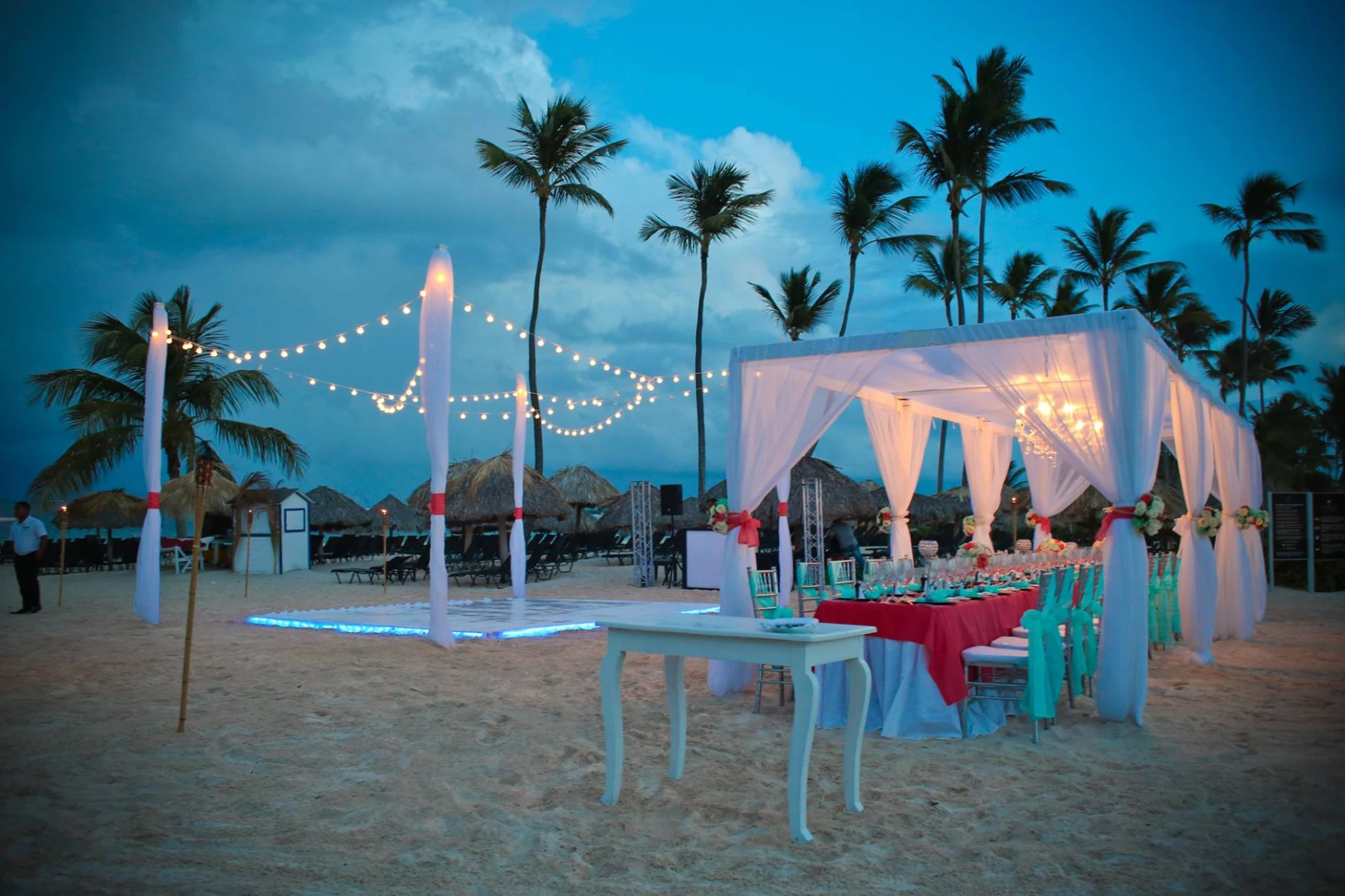 Dinner reception on the beach at Breathless Punta Cana