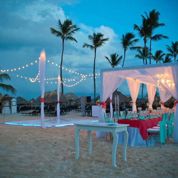 Dinner reception on the beach at Breathless Punta Cana