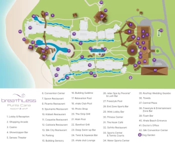 Resort map of Breathless Punta Cana