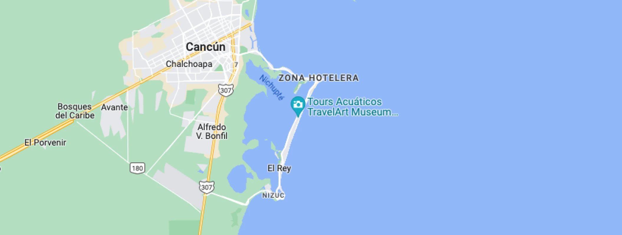 Google maps of Breathless Riviera Cancun