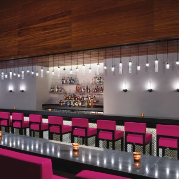 Breathless Riviera Cancun Showstopper Bar with pink seats