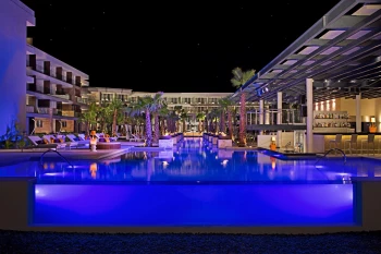Breathless Riviera Cancun infinity pool at night
