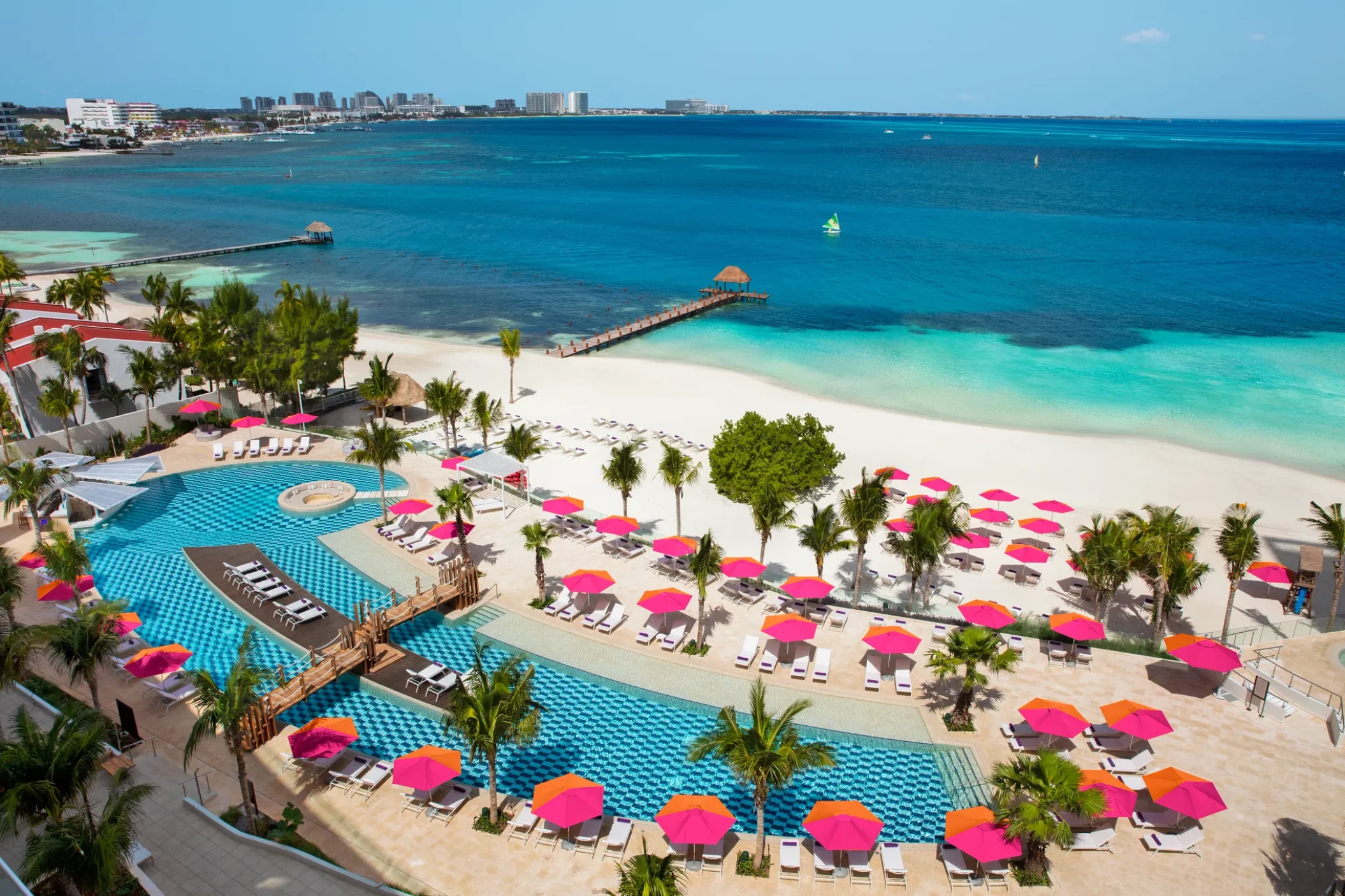 Aeriel view of energy pool at Breathless Cancun Soul Resort & Spa