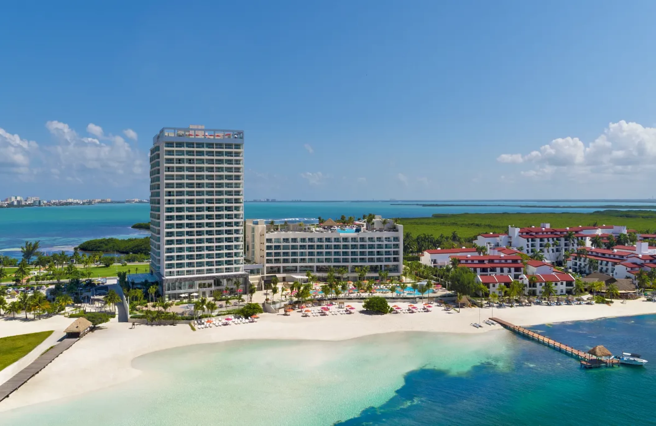 Aerial view of the beach at Breathless Cancun Soul Resort & Spa