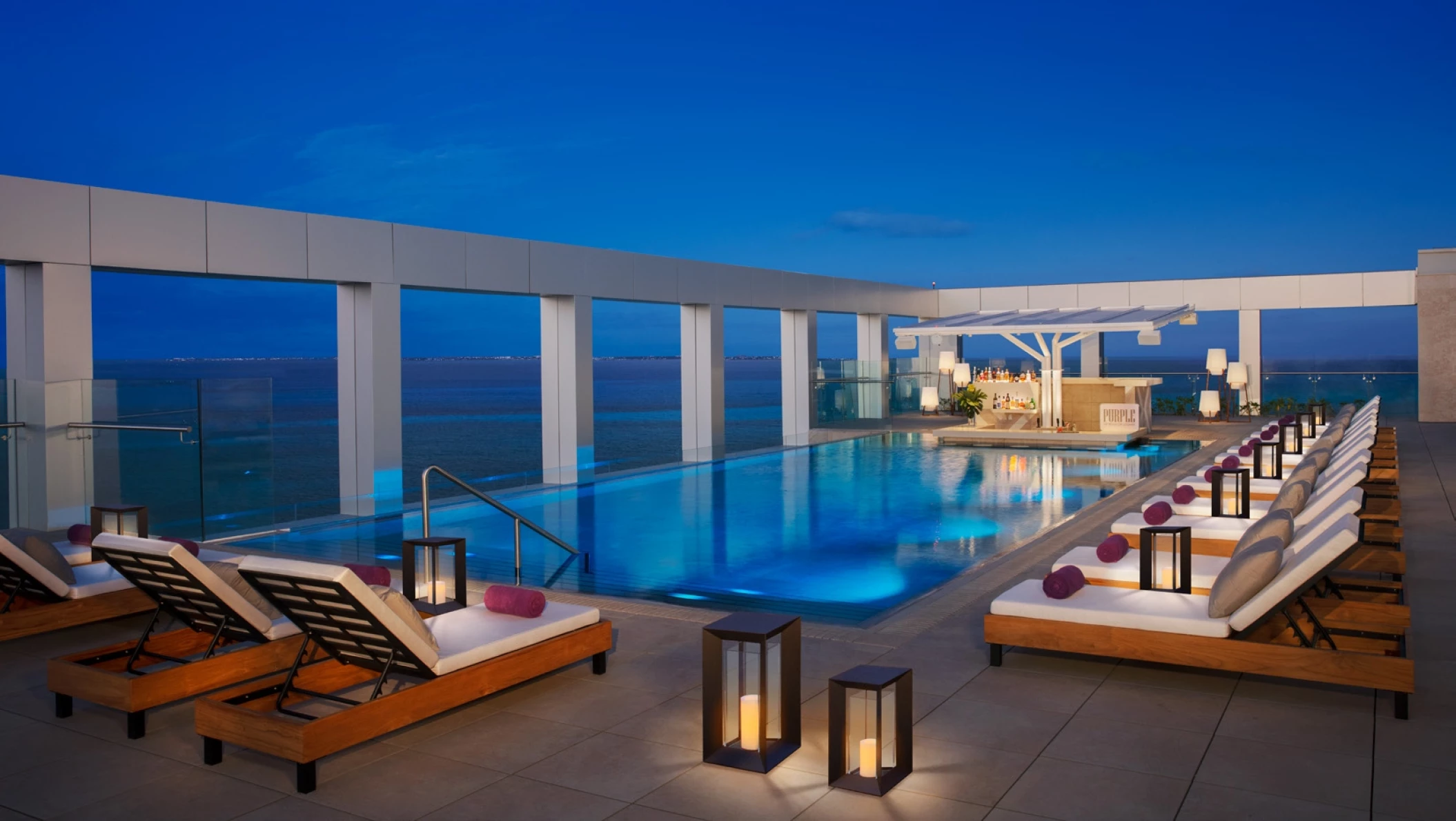 Caribbean terrace at Xhale rooftop at Breathless Cancun Soul Resort & Spa