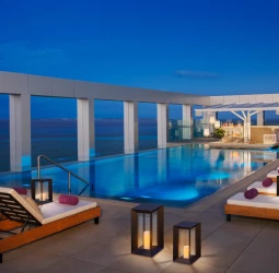Caribbean terrace at Xhale rooftop at Breathless Cancun Soul Resort & Spa