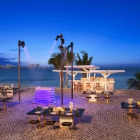 Dinner reception on Firepits Plaza at Breathless Cancun Soul Resort & Spa