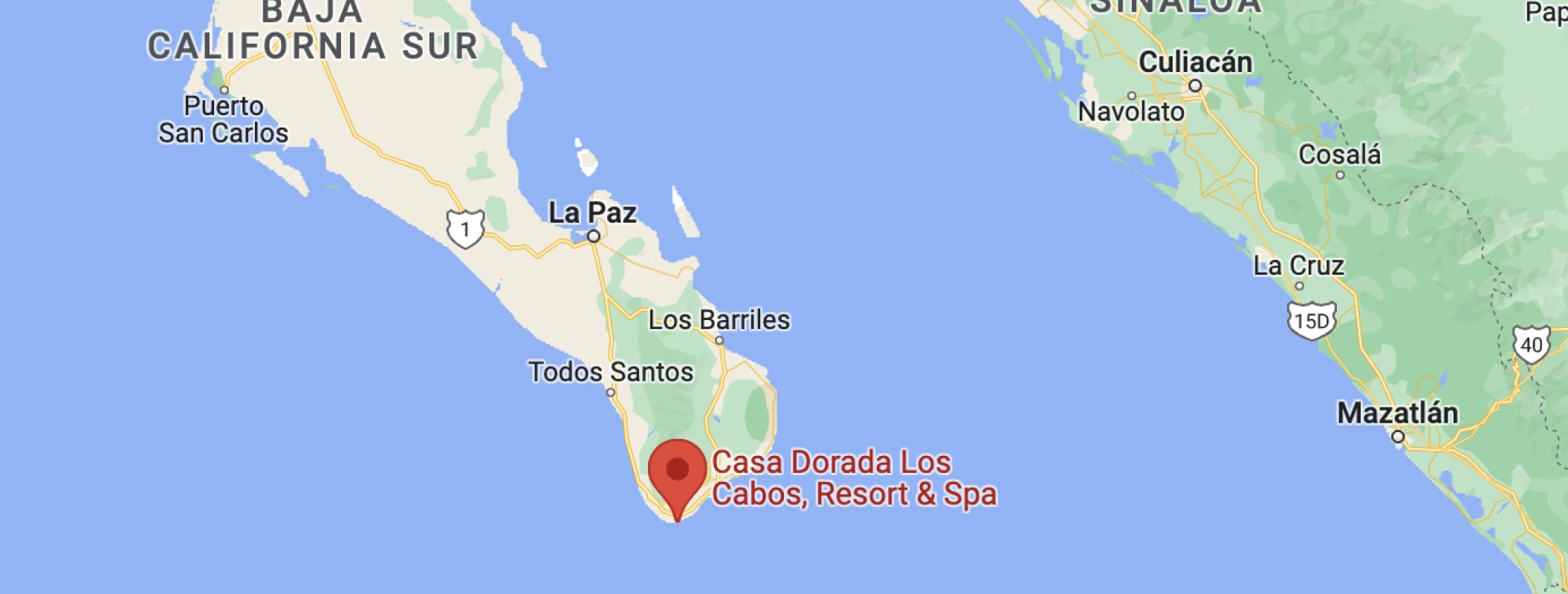 Google maps of casa dorada los cabos