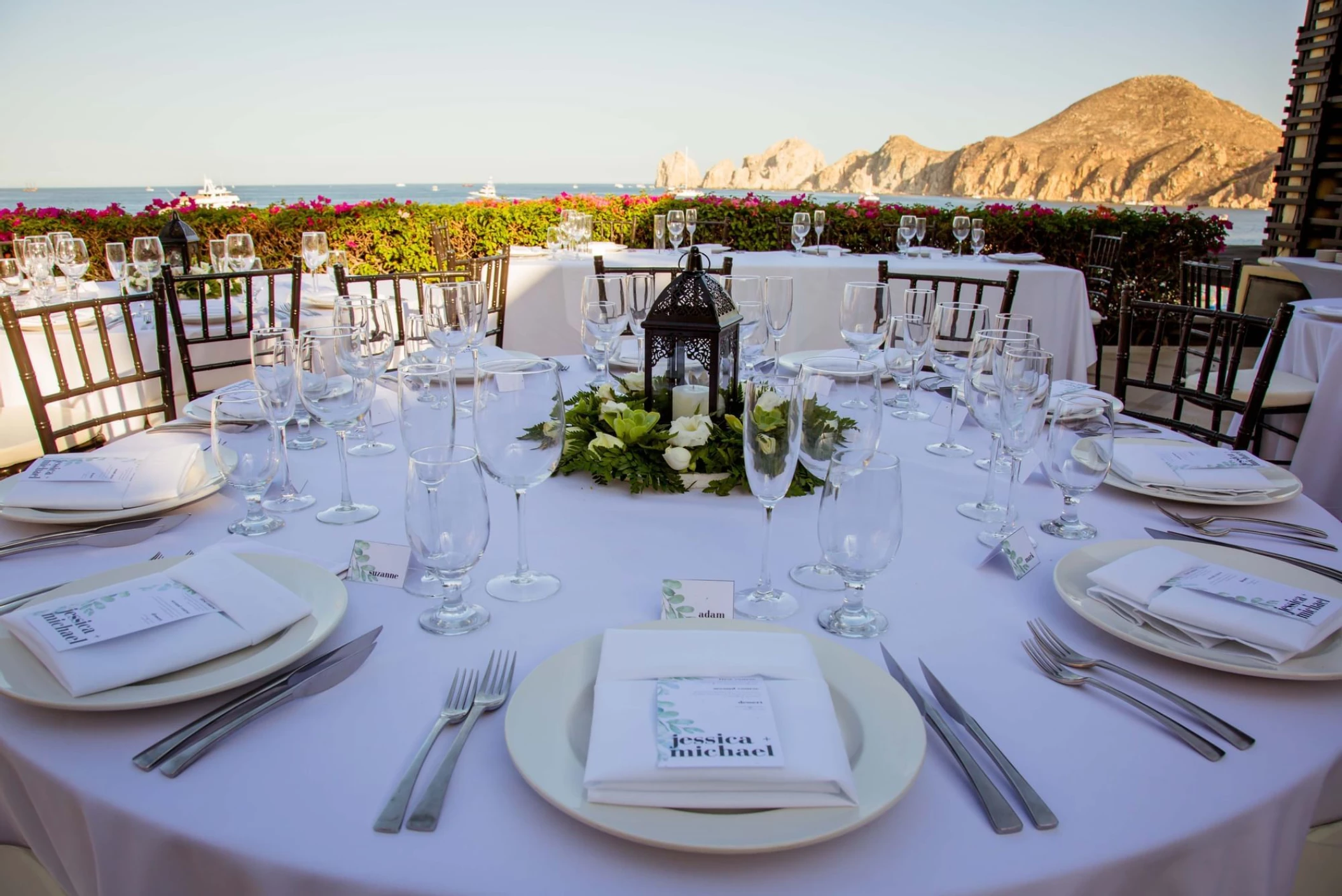 Dinner reception on the terrace at Casa dorada los cabos