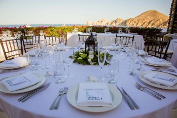 Dinner reception on the terrace at Casa dorada los cabos