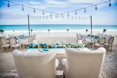 Dinner reception in the beach at Catalonia Royal Tulum