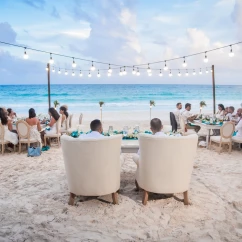 Ceremony decor on the beach at Catalonia royal tulum