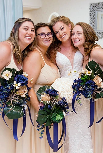 Bride with bride's maids