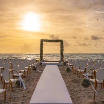 Conrad Tulum Beach wedding setup at the beach