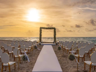Conrad Tulum Beach wedding setup