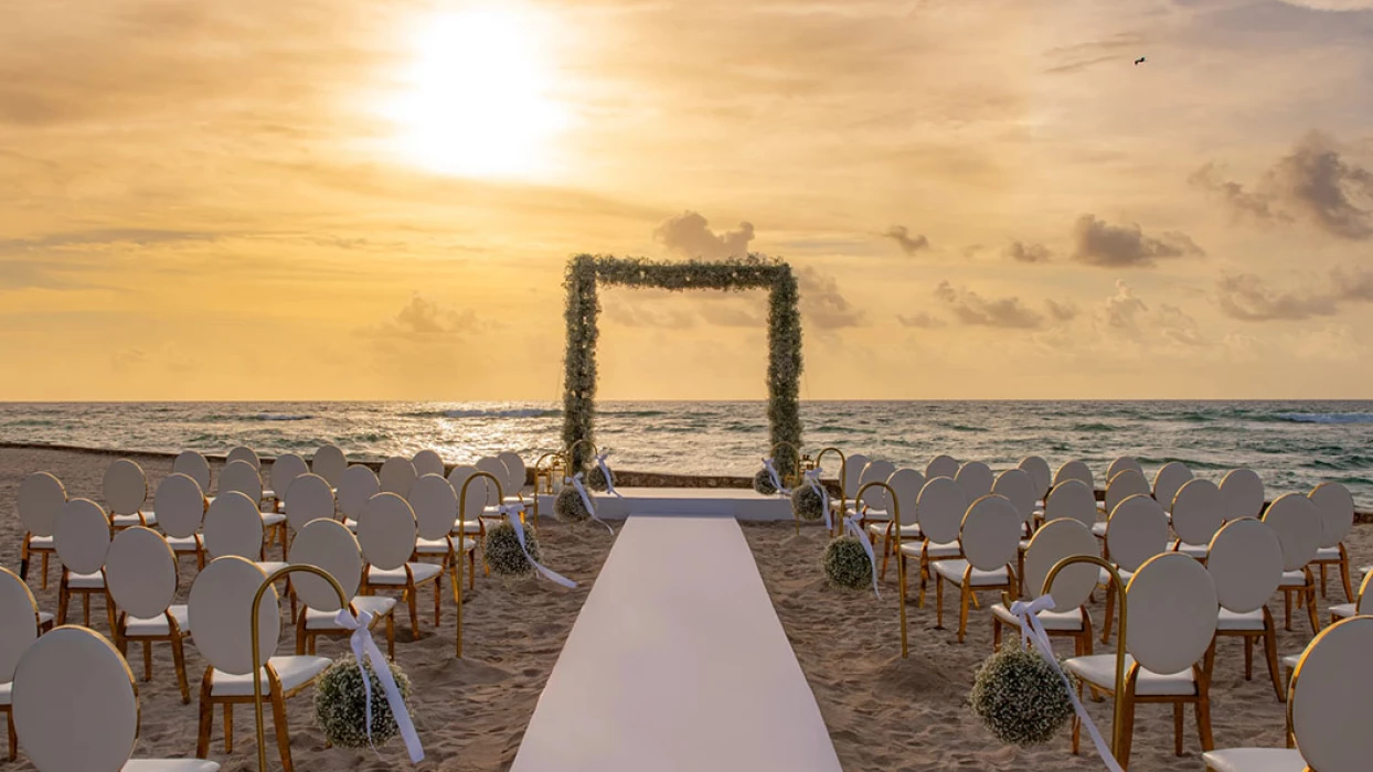 Conrad Tulum Beach Venue Ceremony setup