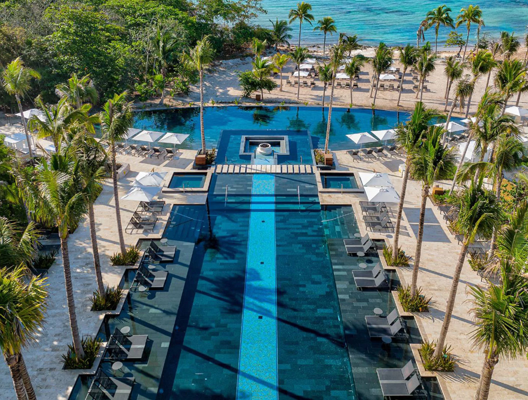 Aerial overview of Conrad Tulum.