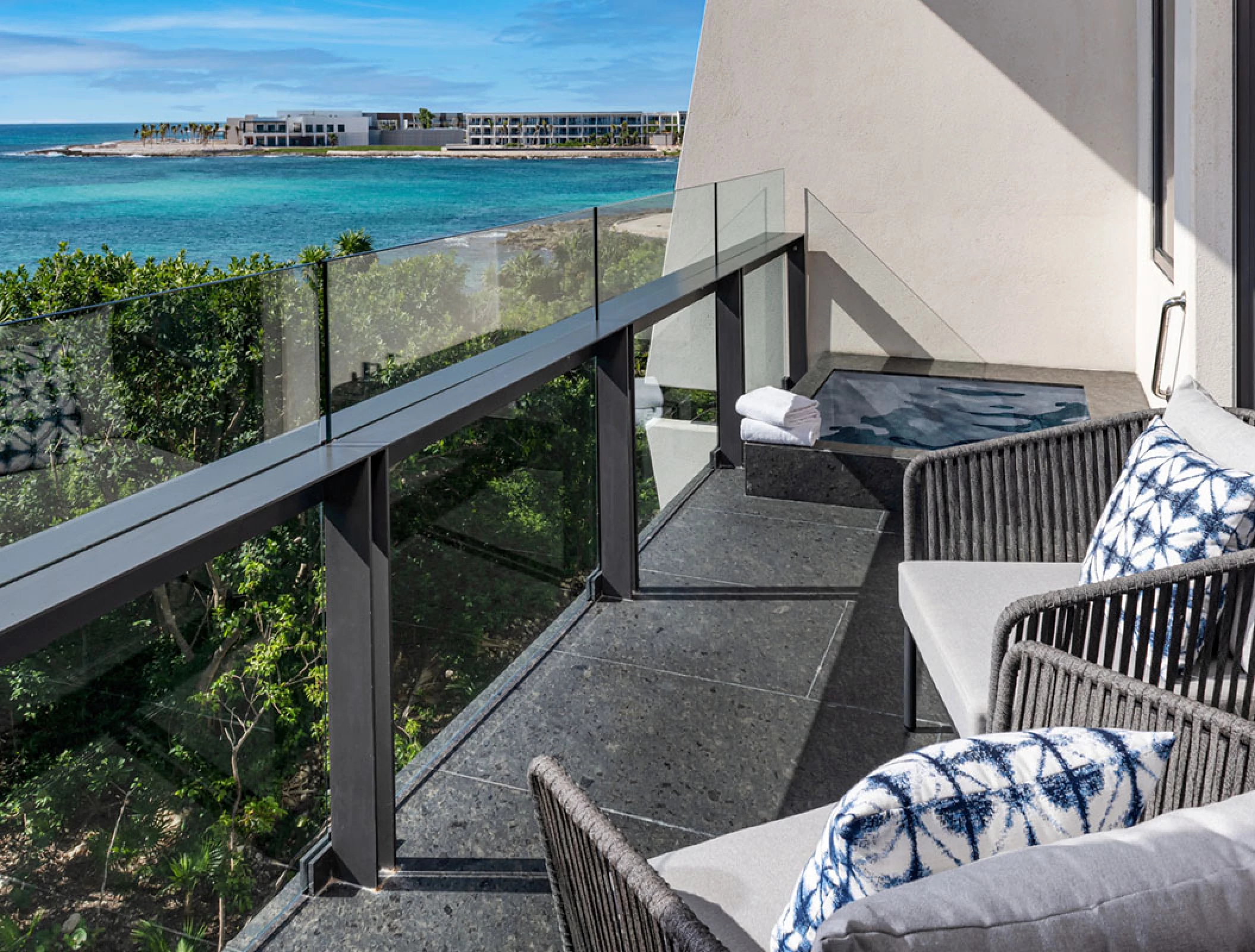 Conrad Tulum room balcony.