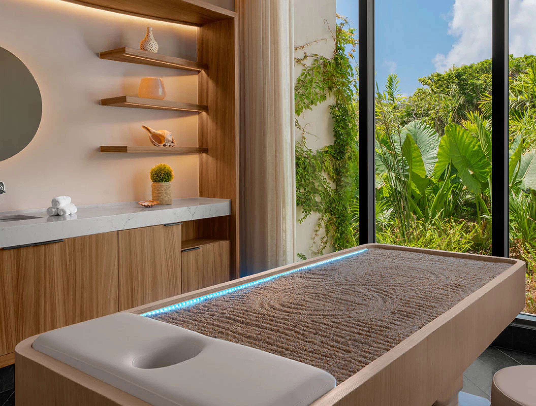 Conrad Tulum spa massage room.