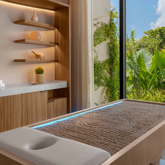 Conrad Tulum spa massage room.