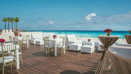 Coral Level at Iberostar Selection Cancun beachside deck venue