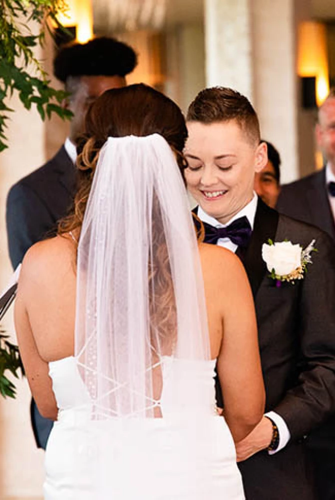 couple celebrating their wedding ceremony