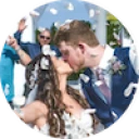 Taylor kissing his bride in Mexico