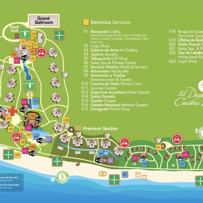 Resort map of El dorado Royale complex