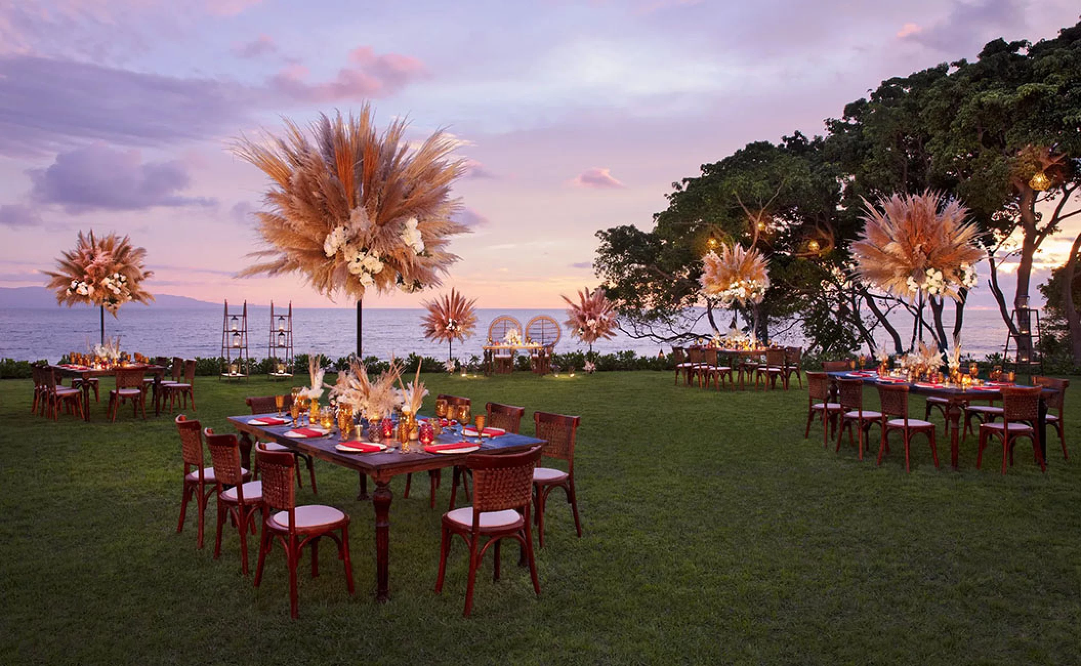 Wedding Setup in Beach Terrace Garden at Secrets Bahia Mita Surf and Spa.