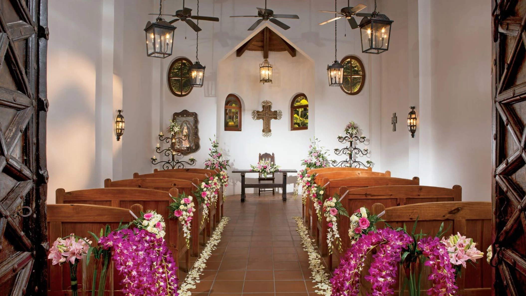 Catholic wedding in chapel wedding venue at Dreams Tulum Resort