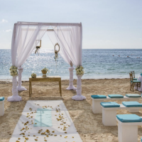 Symbolic ceremony in beach venue at Dreams aventures riviera maya