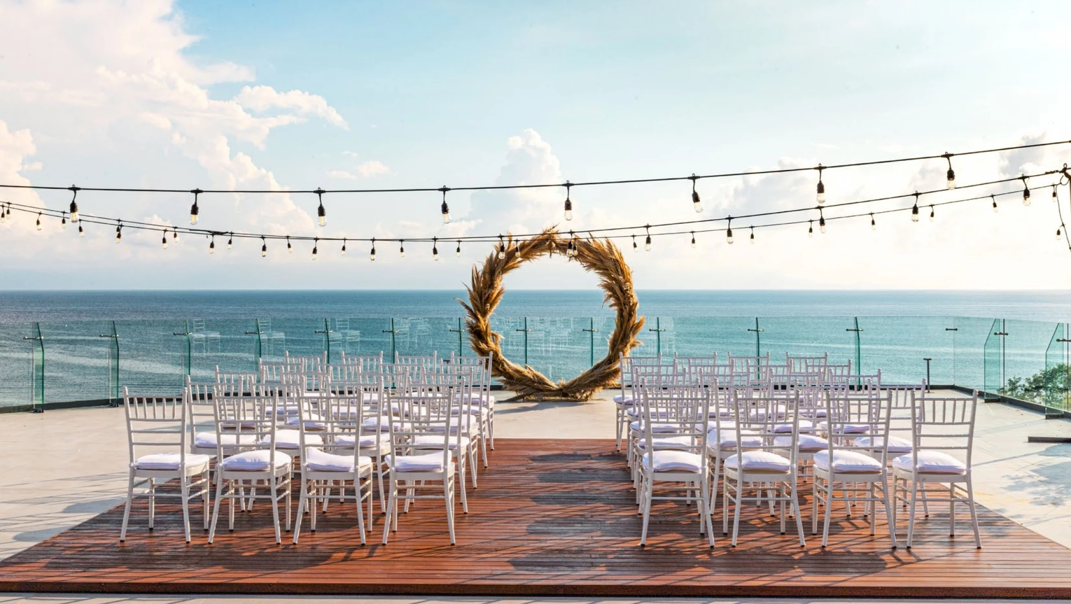 Ceremony decor on Presidential suite marietas terrace at Dreams Bahia Mita Surf and Spa