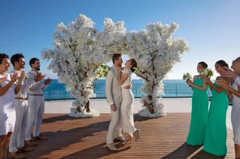 Couple at wedding terrace at Dreams Bahia Mita Surf and Spa