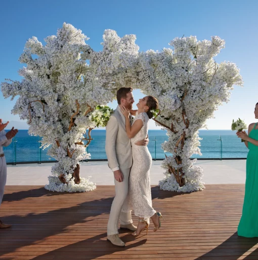 Couple at wedding terrace at Dreams Bahia Mita Surf and Spa