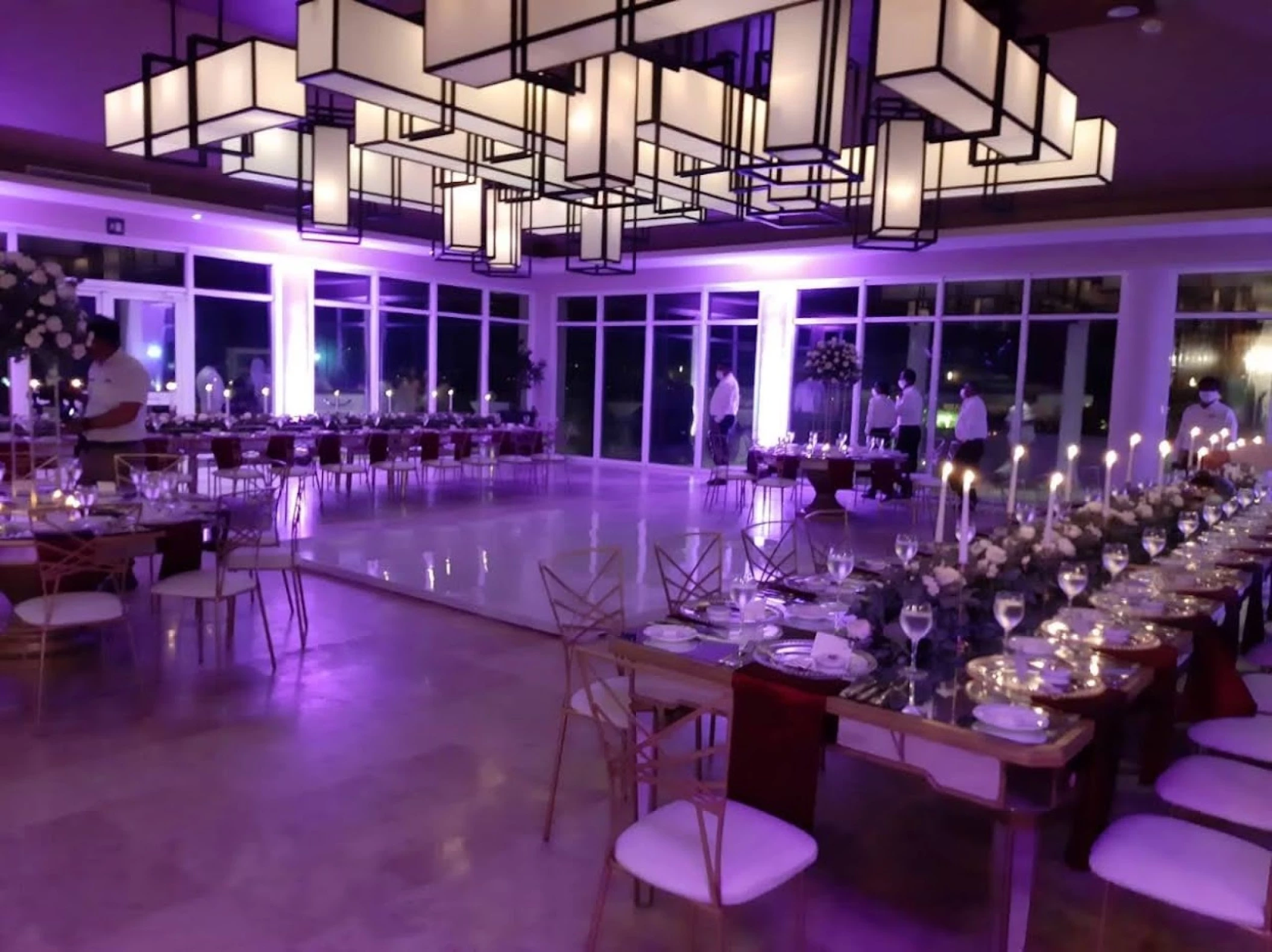 Dinner reception on the bamboo room at Dreams Jade resort and spa