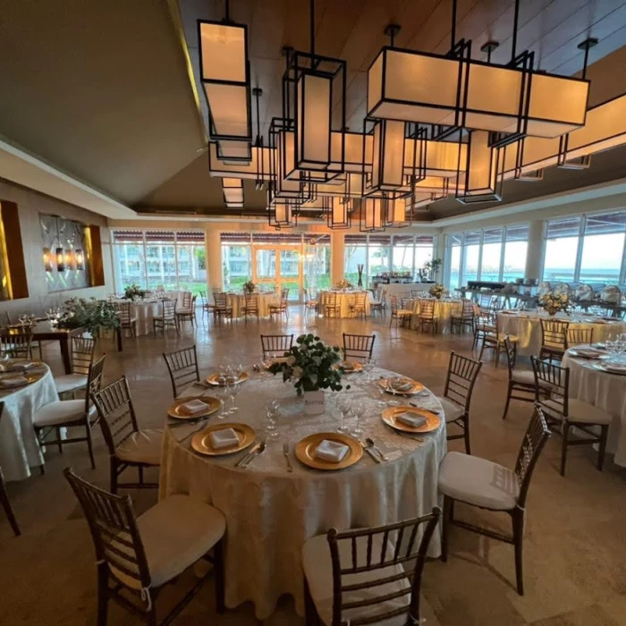 Dinner reception on the bamboo room at Dreams Jade resort and spa