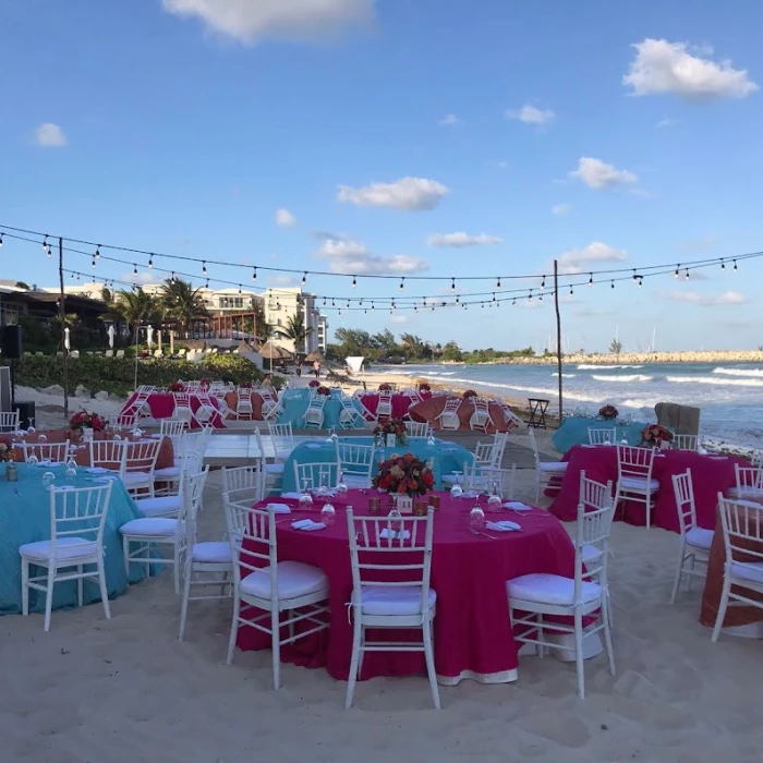 Dinner reception on the beach at Dreams Jade Resort and Spa