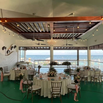 Dinner reception on the castaways restaurants at dreams jade resort and spa