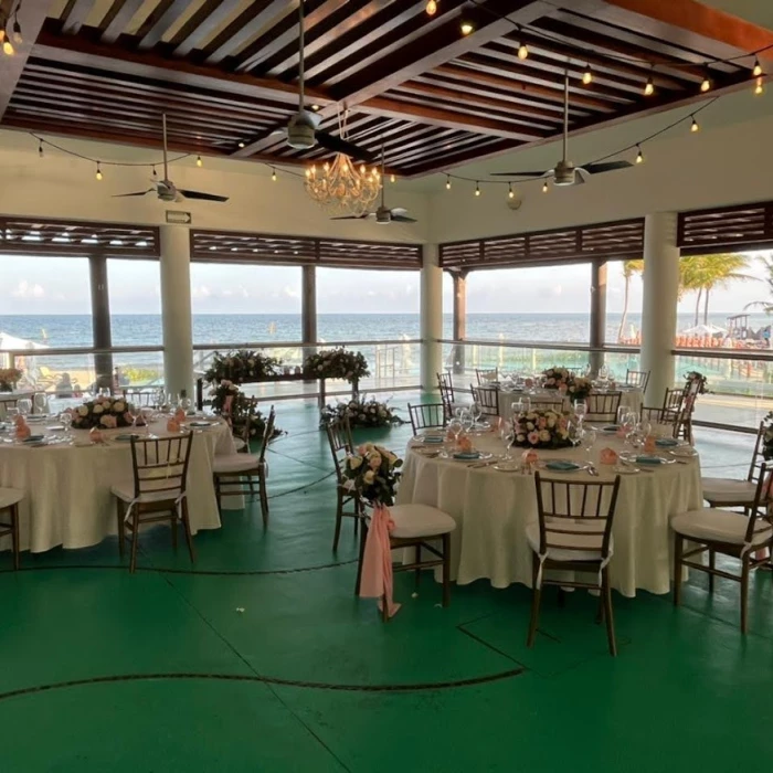 Dinner reception on the castaways restaurant at Dreams Jade resort and spa