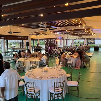 Dinner reception on the castaways restaurant at dreams jade resort and spa